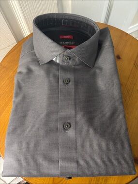 Awearness by Kennth ColeMen's Gray Micro-Pattern Dress Shirt 16 36/37 Tall NWOT